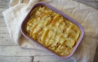 Rezept für herzhaften Auflauf mit Kartoffeln und Fenchel, mit Käse, Bechamelsauce, Carl Tode Göttingen