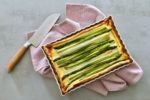 Spargeltarte, Tarte, Spargel, backen, Grüner Sparger, Spargel, aus dem Ofen, Carl Tode, Göttingen